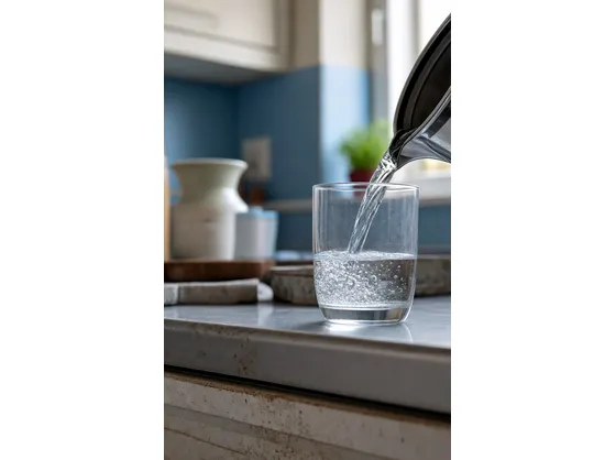bicchiere di acqua limpida