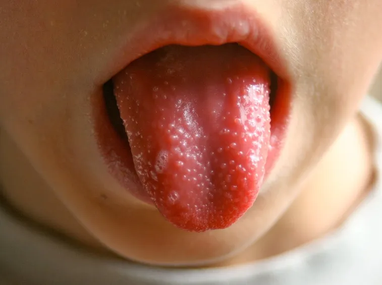 La lingua a fragola rossa
