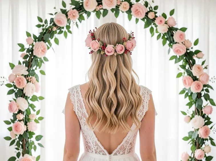 Acconciature floreali sposa