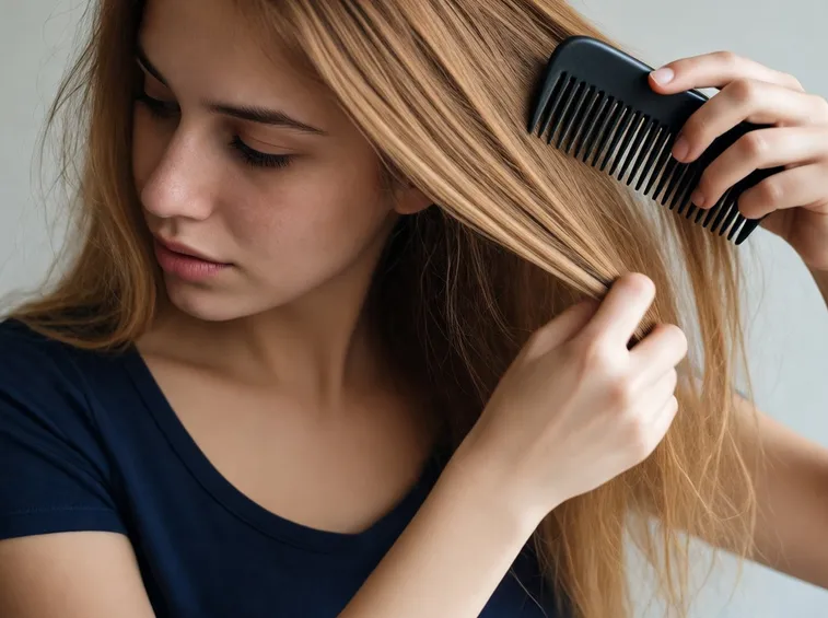 Donna con capelli fragili