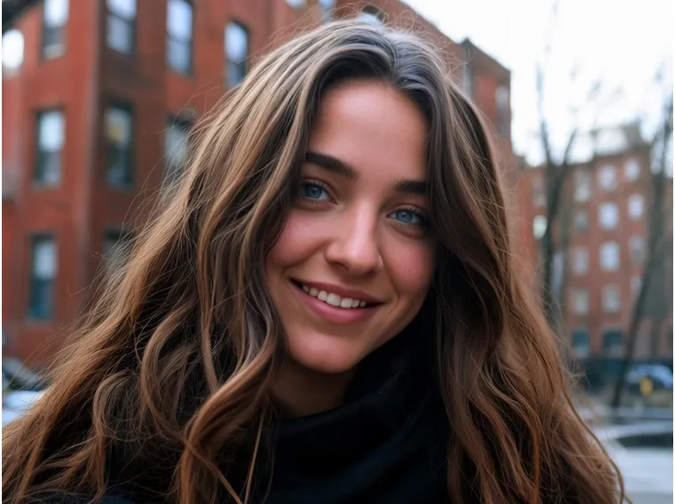 Donna con capelli sani