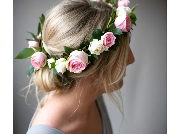 Corona di fiori capelli lunghi