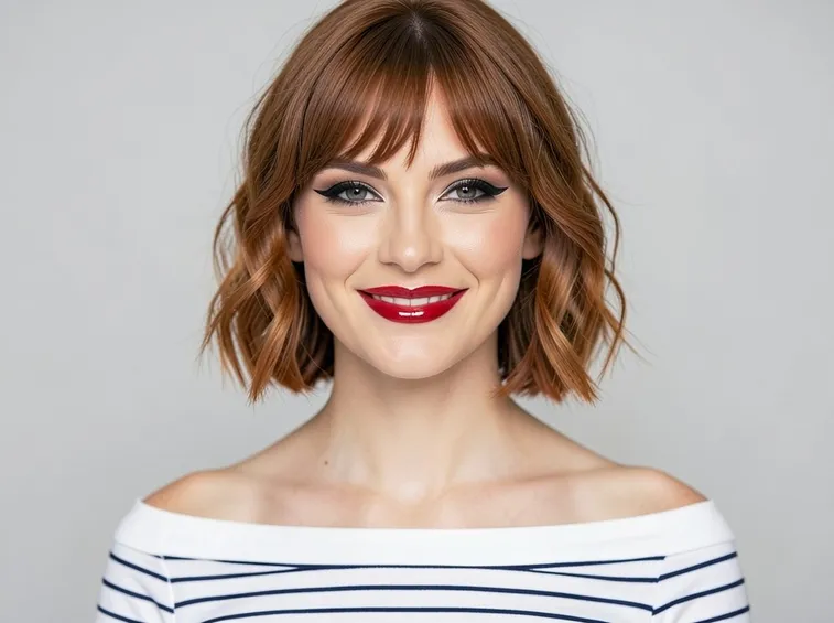 capelli corti e scalati con frangia 
