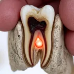 Dente cariato con ascesso