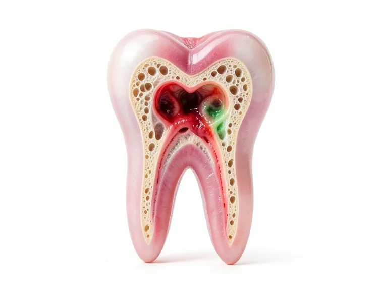 Sezione di un dente malato