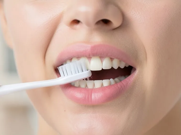 Donna si lava i denti