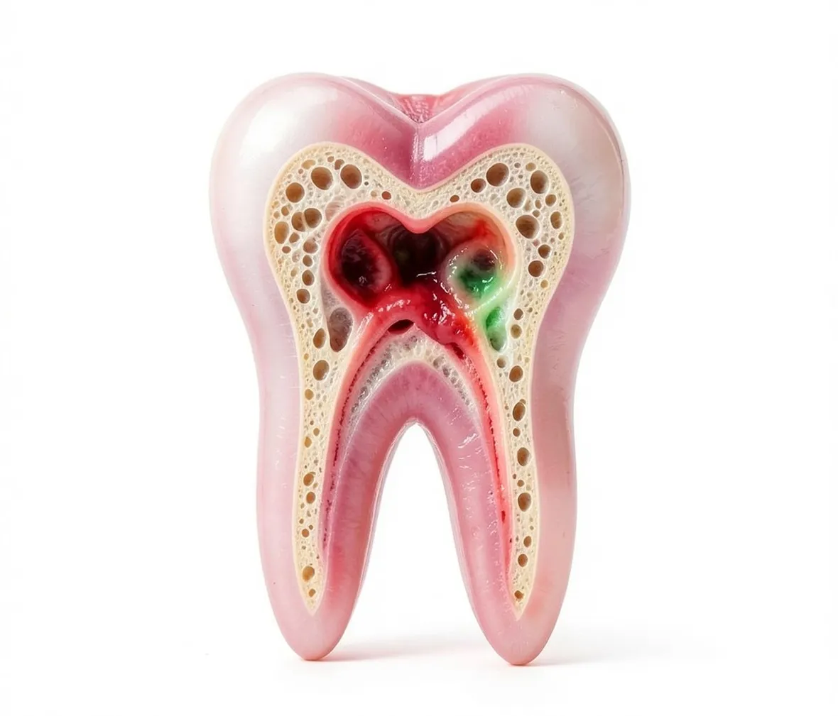 Sezione di un dente malato