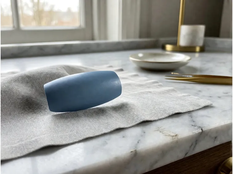 Forma, lunghezza e finish che valorizzano le unghie azzurro polvere