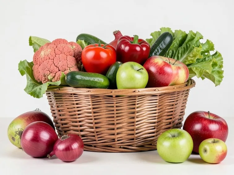 Frutta e verdura in cesto