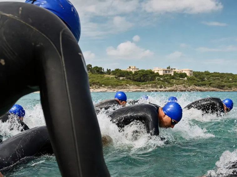 Partenza del nuoto del triathlon