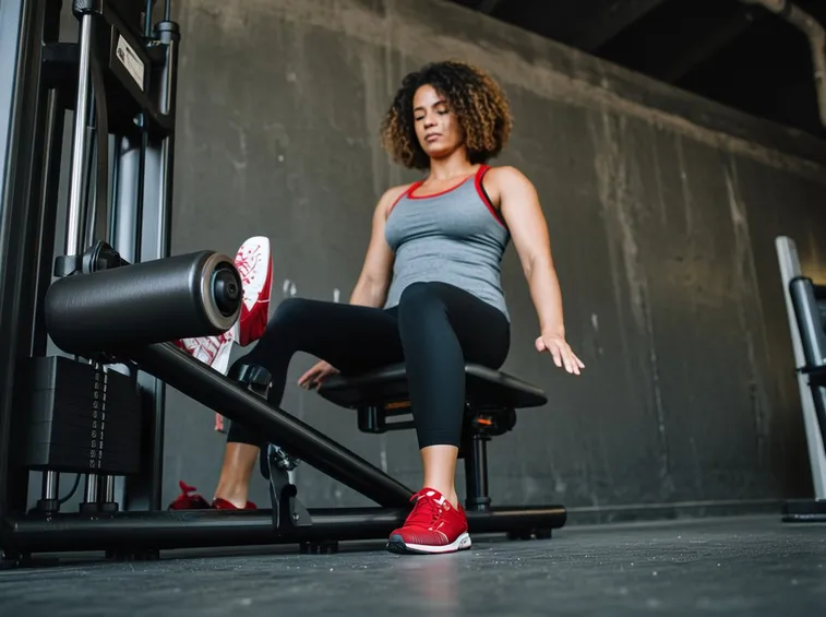 allenamento donna con leg extension