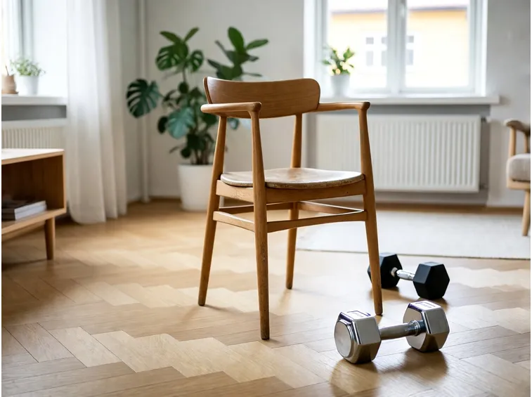 Quattro esercizi di equilibrio da fare accanto a una sedia