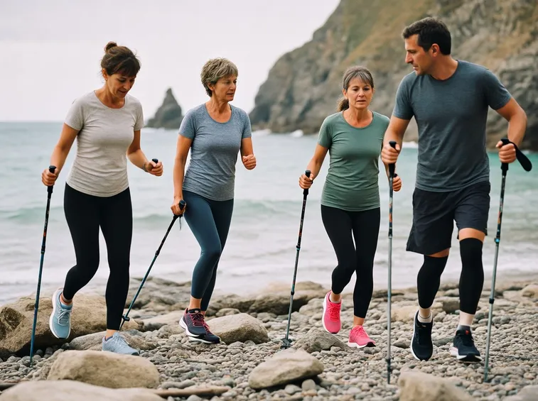 fit walking in spiaggia