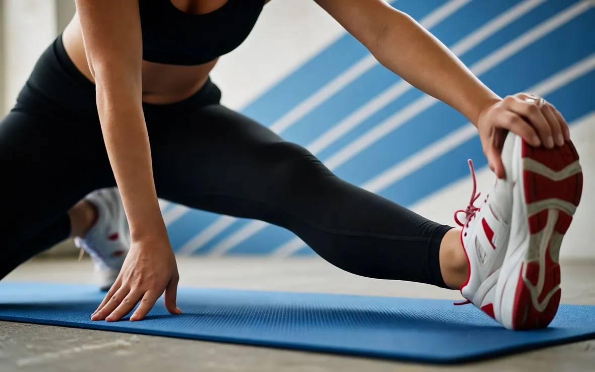 Ragazza che fa stretching statico