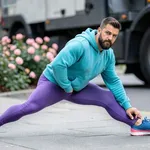 Uomo che pratica stretching