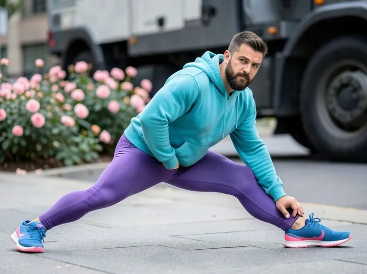 Uomo che pratica stretching