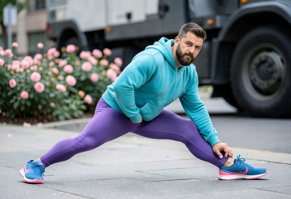 Uomo che pratica stretching