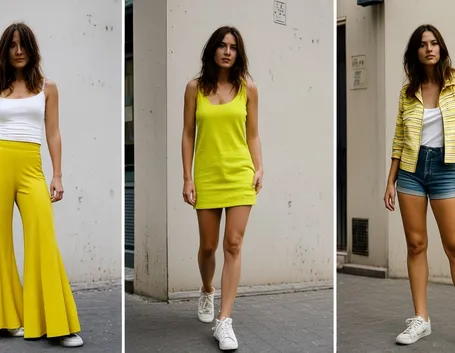 Tre outfit in giallo canarino