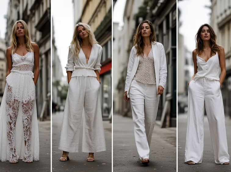 Outifit in bianco e in pizzo