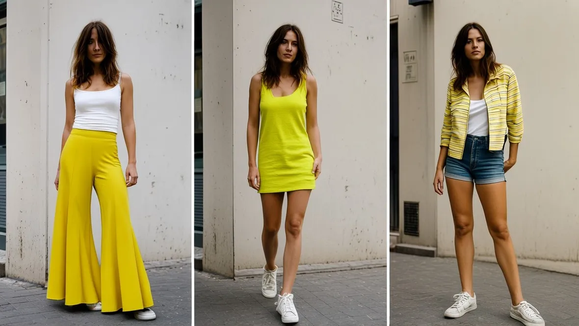 Tre outfit in giallo canarino