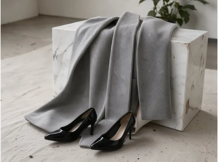 Scarpe e cappotto: giocare sul contrasto di materia