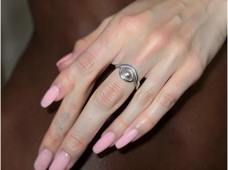 Anello rame pietra colorata
