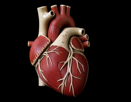 Il cuore con le principali vene e arterie