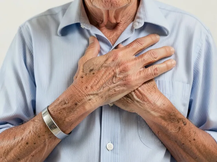 Uomo con dolori al cuore