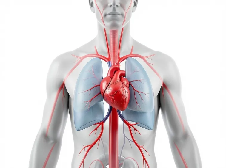 Cuore con vasi sanguigni