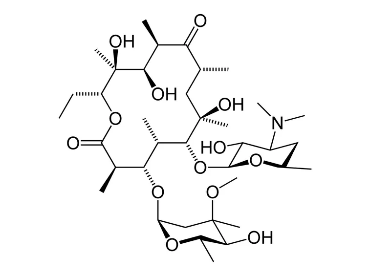 Struttura chimica dell'eritromicina