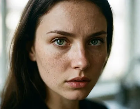 Una ragazza con le lentiggini