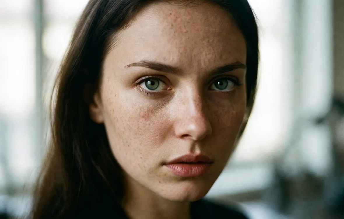 Una ragazza con le lentiggini