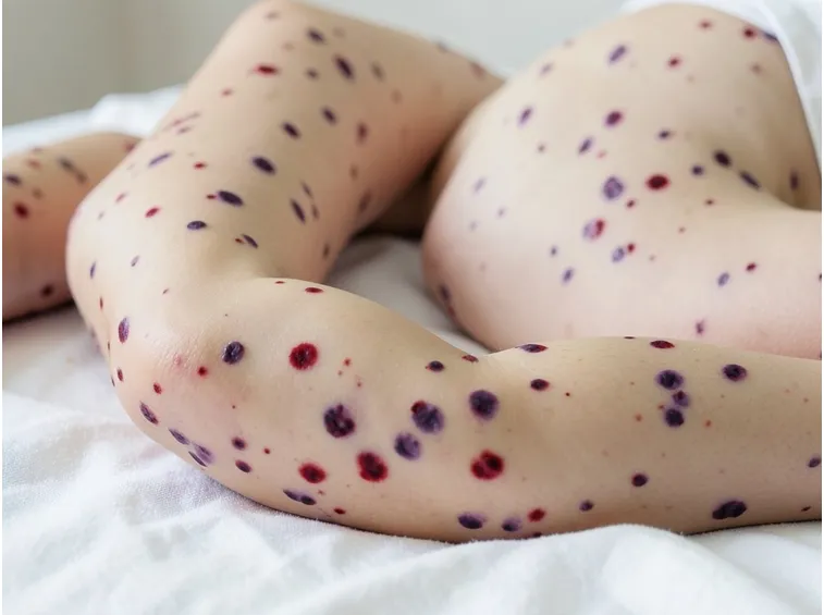 Porpora alle gambe e alle braccia
