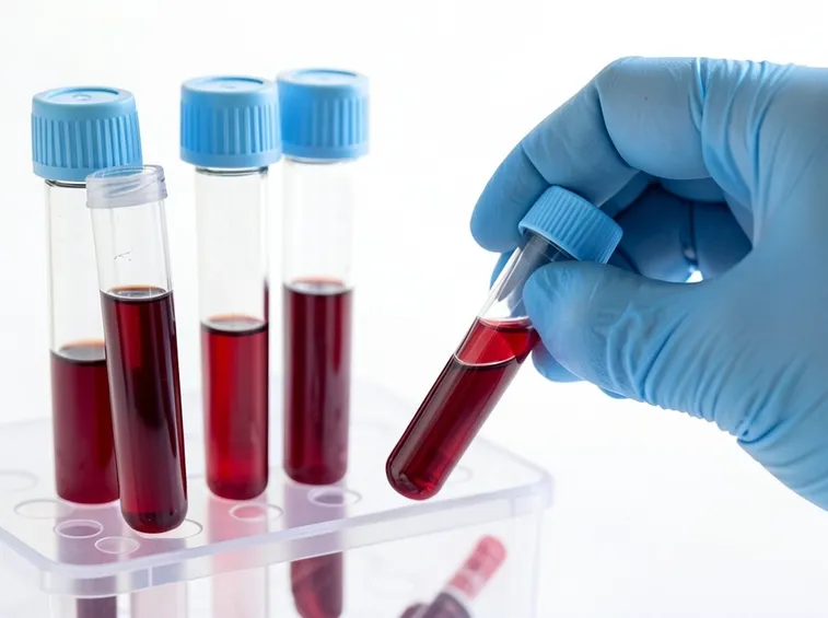 Una provetta da usare per l'esame del sangue