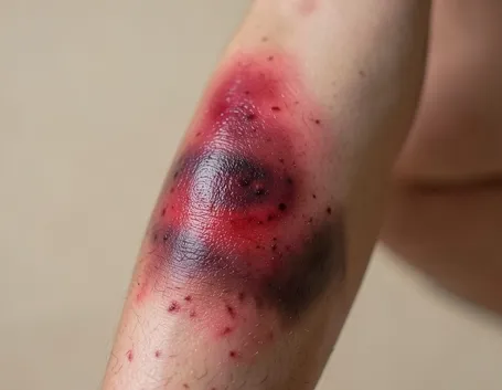 Contusione con ematoma al ginocchio