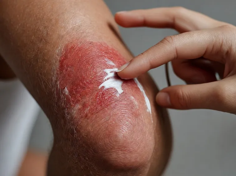 Applicazione di pomata al betametasone