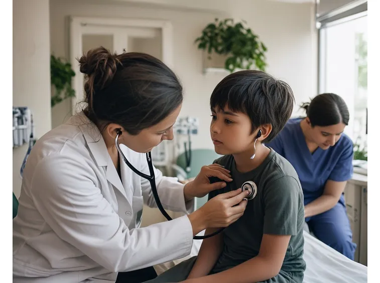 Auscultazione toracica dal medico