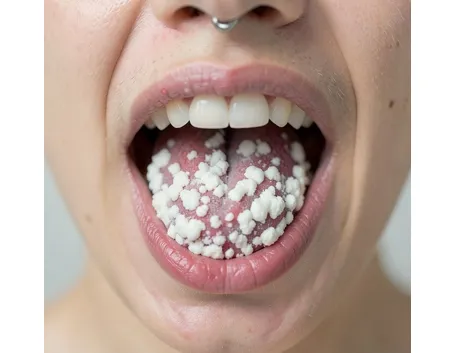 Candida orale diffusasi sulla lingua