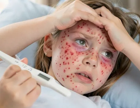 Bambina morbillo