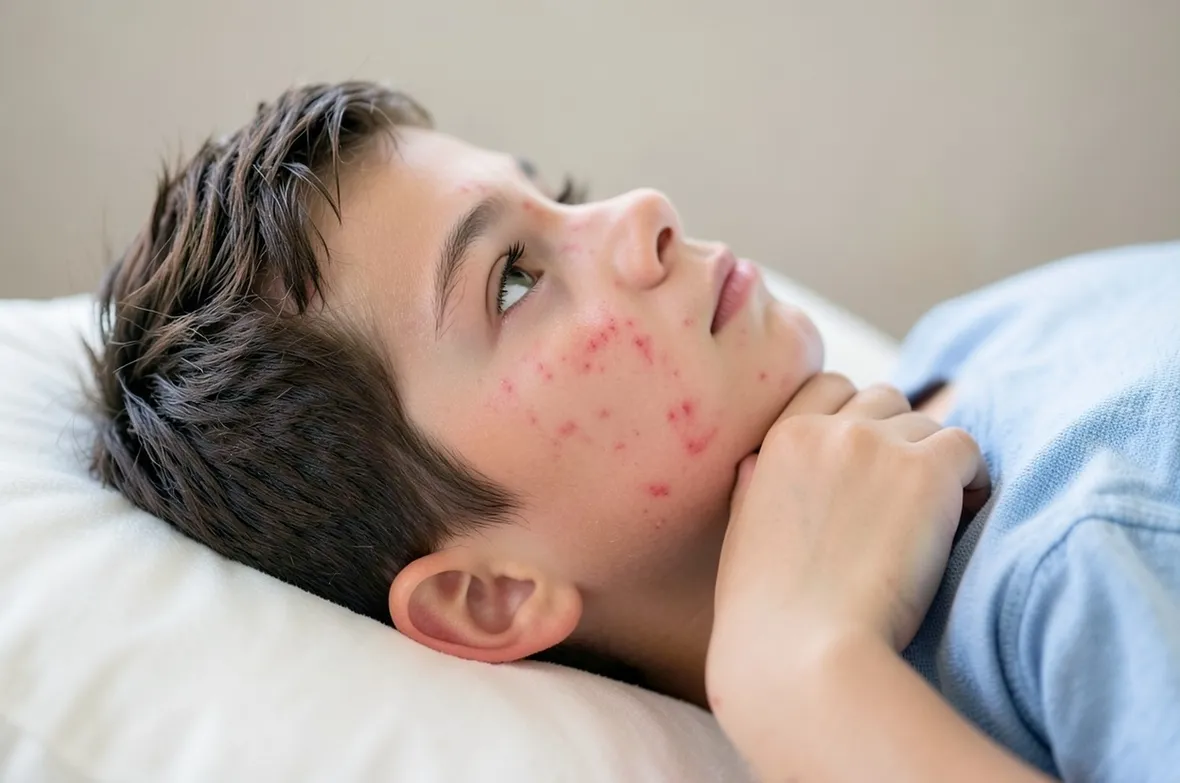 Bambino affetto da scarlattina