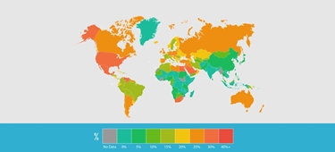 Mappa dell'indice di obesità nel mondo