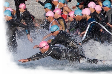 La partenza del triathlon sprint