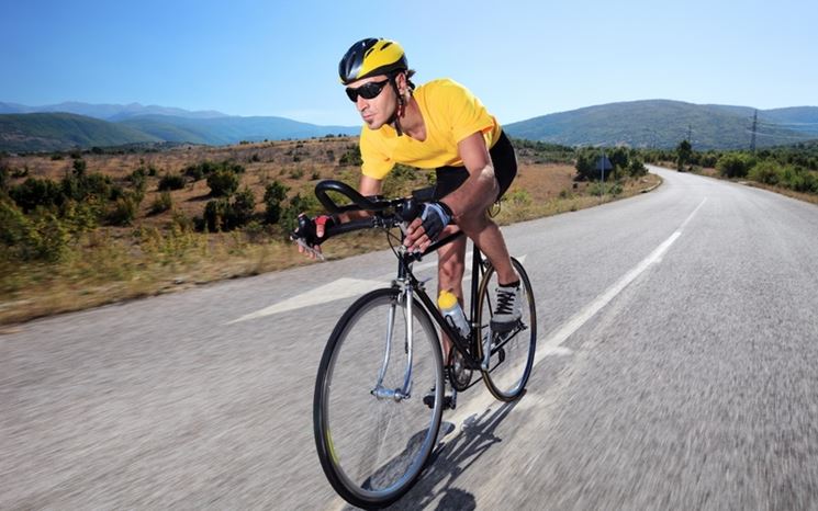 Ciclista con GPS in azione