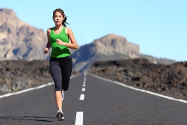 Una runner in allenamento