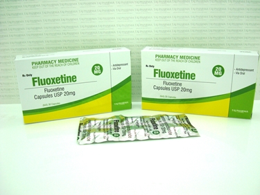 Confezioni di fluoxetina in capsule